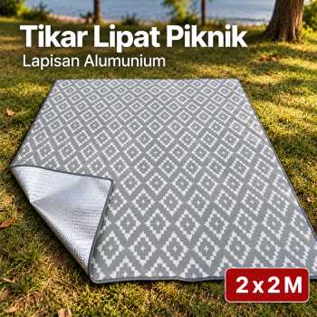 WePro Tikar Lipat Matras Piknik Aluminium Foil Hexagonal Waterproof - 2x2M Silver
