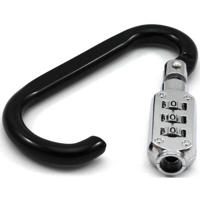 Gambar produk CJSJ Karabiner Kunci D-Type Aluminium Alloy 3 Dial Password Lock - CH206