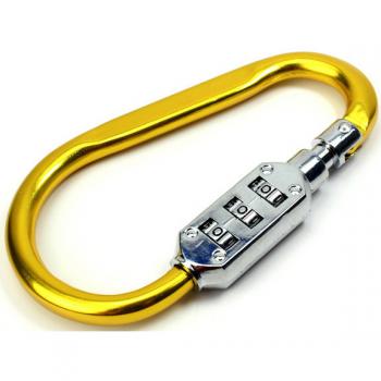Gambar produk CJSJ Karabiner Kunci D-Type Aluminium Alloy 3 Dial Password Lock - CH206