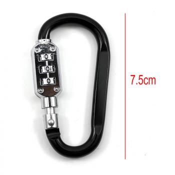 Gambar produk CJSJ Karabiner Kunci D-Type Aluminium Alloy 3 Dial Password Lock - CH206