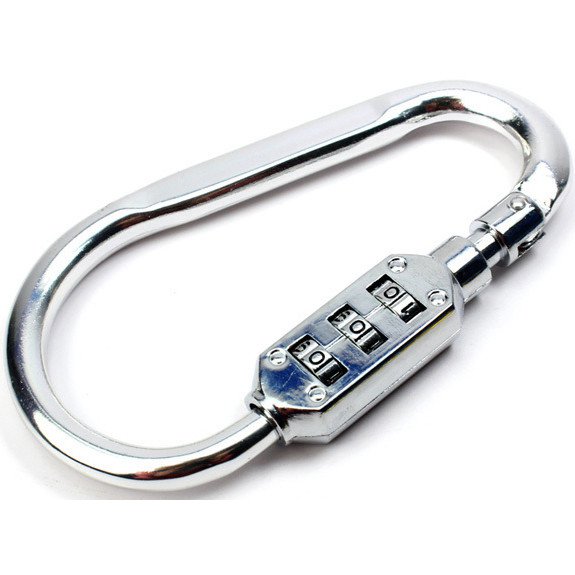 Gambar produk CJSJ Karabiner Kunci D-Type Aluminium Alloy 3 Dial Password Lock - CH206