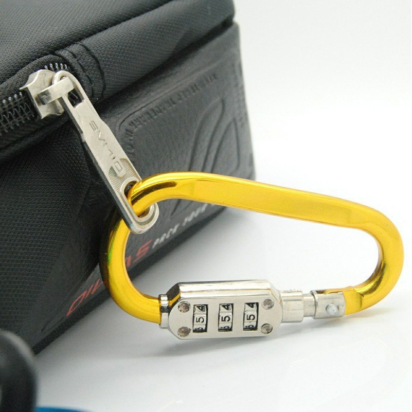 Gambar produk CJSJ Karabiner Kunci D-Type Aluminium Alloy 3 Dial Password Lock - CH206