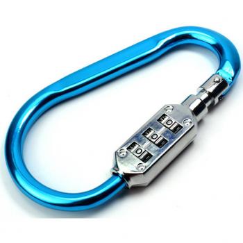 Gambar produk CJSJ Karabiner Kunci D-Type Aluminium Alloy 3 Dial Password Lock - CH206