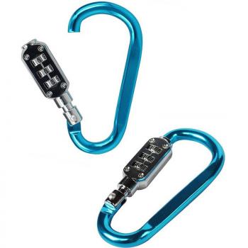 Gambar produk CJSJ Karabiner Kunci D-Type Aluminium Alloy 3 Dial Password Lock - CH206