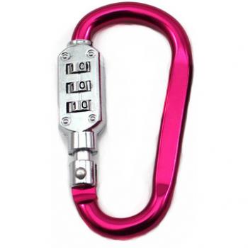Gambar produk CJSJ Karabiner Kunci D-Type Aluminium Alloy 3 Dial Password Lock - CH206