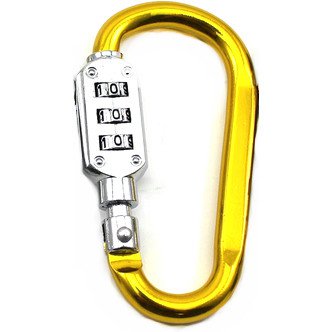 Gambar produk CJSJ Karabiner Kunci D-Type Aluminium Alloy 3 Dial Password Lock - CH206