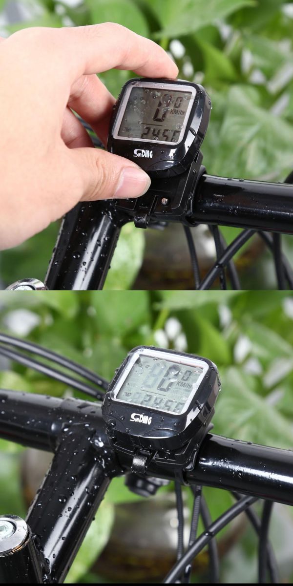 SunDING Odometer Speedometer Monitor Sepeda - SD-568AE - Black