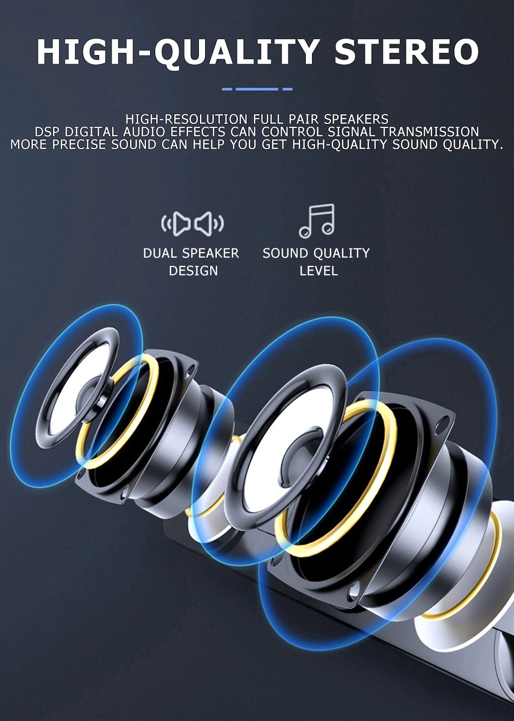 MouZYuan Soundbar Speaker Bluetooth Home Theater 3D Stereo Sound